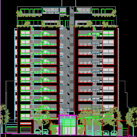 نقشه های کامل تاسیسات مکانیکی برج مسکونی ۱۴ طبقه